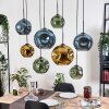 Ripoll Suspension, Boule lumineuse, Suspension Écru, Noir, 8 lumières