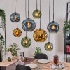 Ripoll Suspension, Boule lumineuse, Suspension Écru, Noir, 8 lumières
