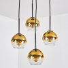 Koyoto Suspension, Boule lumineuse, Suspension grappe 35 cm Or, Clair, 4 lumières