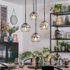 Koyoto Suspension, Boule lumineuse, Suspension grappe 35 cm Chrome, Clair, Fumé, 4 lumières