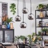 Koyoto Suspension, Boule lumineuse, Suspension grappe 35 cm Chrome, Fumé, 4 lumières