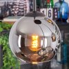 Koyoto Suspension, Boule lumineuse, Suspension grappe 35 cm Chrome, Fumé, 4 lumières