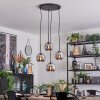 Koyoto Suspension, Boule lumineuse, Suspension grappe 35 cm Chrome, Fumé, 4 lumières