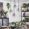 Koyoto Suspension, Boule lumineuse, Suspension grappe 35 cm Clair, Fumé, 4 lumières
