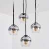 Koyoto Suspension, Boule lumineuse, Suspension grappe 35 cm Clair, Fumé, 4 lumières