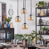 Koyoto Suspension, Boule lumineuse, Suspension grappe 35 cm Ambre, 4 lumières