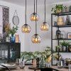 Koyoto Suspension, Boule lumineuse, Suspension grappe 35 cm Ambre, 4 lumières