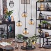 Koyoto Suspension, Boule lumineuse, Suspension grappe 35 cm Ambre, 4 lumières
