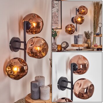 Ripoll Boule lumineuse, Applique murale Cuivré, 3 lumières