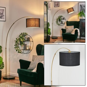 Bassagoda Lampadaire Laiton, Noir, 1 lumière