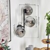 Gastor Boule lumineuse, Applique murale Fumé, 3 lumières