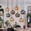 Ripoll Suspension, Boule lumineuse, Suspension Écru, Noir, 8 lumières
