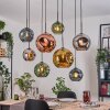 Ripoll Suspension, Boule lumineuse, Suspension Écru, Noir, 8 lumières