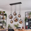 Gastor Suspension, Boule lumineuse, Suspension Chrome, Fumé, 6 lumières