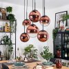 Gastor Suspension, Boule lumineuse, Suspension Clair, Cuivré, 6 lumières