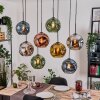 Ripoll Suspension, Boule lumineuse, Suspension Écru, Noir, 8 lumières