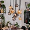 Ripoll Suspension, Boule lumineuse, Suspension Écru, Noir, 8 lumières