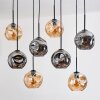 Ripoll Suspension, Boule lumineuse, Suspension Écru, Noir, 8 lumières