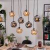Ripoll Suspension, Boule lumineuse, Suspension Écru, Noir, 8 lumières