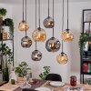 Ripoll Suspension, Boule lumineuse, Suspension Écru, Noir, 8 lumières