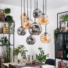 Ripoll Suspension, Boule lumineuse, Suspension Écru, Noir, 8 lumières