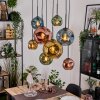 Ripoll Suspension, Boule lumineuse, Suspension Écru, Noir, 8 lumières