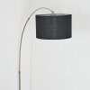 Bassagoda Lampadaire, Lampadaires arc Nickel mat, Noir, 1 lumière, Abat-jour en tissu