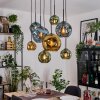 Ripoll Suspension, Boule lumineuse, Suspension Écru, Noir, 8 lumières