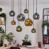 Ripoll Suspension, Boule lumineuse, Suspension Écru, Noir, 8 lumières