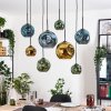 Ripoll Suspension, Boule lumineuse, Suspension Écru, Noir, 8 lumières