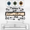 Ripoll Suspension, Boule lumineuse, Suspension Écru, Noir, 8 lumières