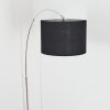 Bassagoda Lampadaire, Lampadaires arc Chrome, Noir, 1 lumière, Abat-jour en tissu