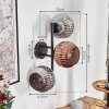 Ripoll Boule lumineuse, Applique murale Chrome, Cuivré, Fumé, 3 lumières