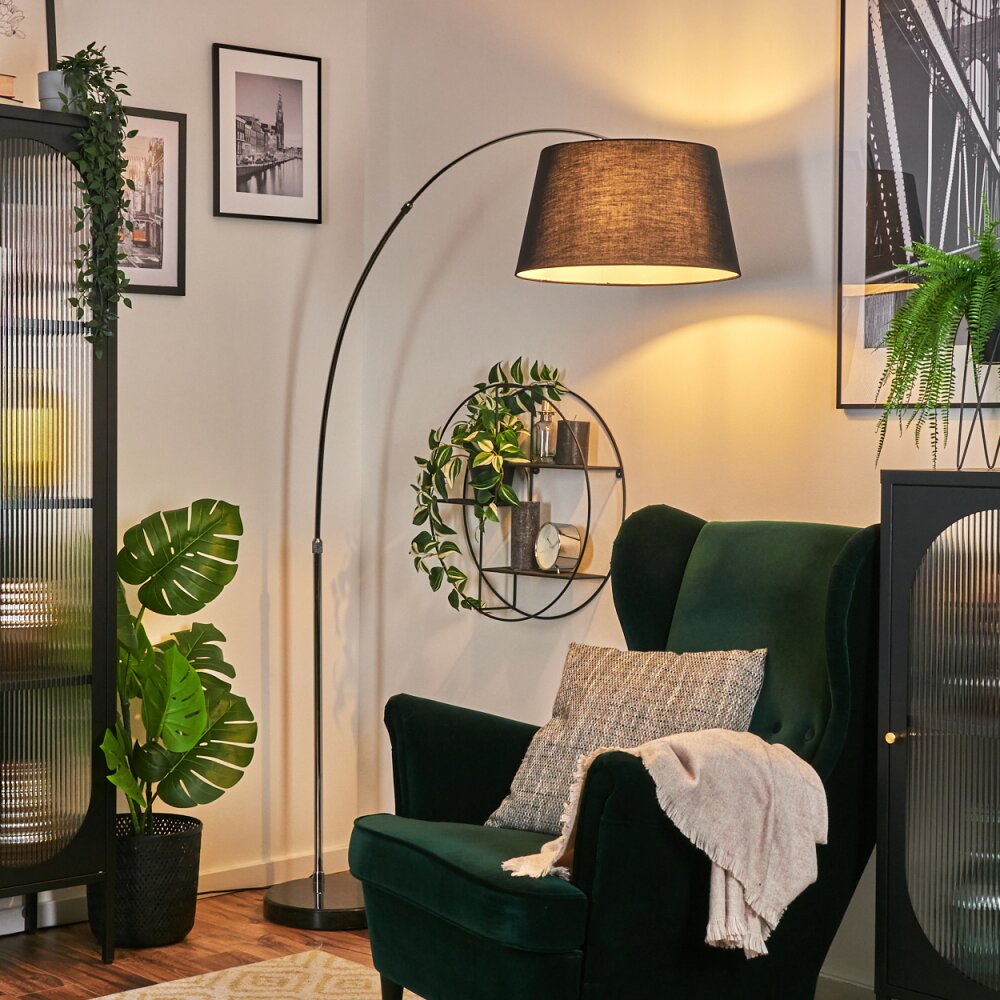 Bassagoda Lampadaire Chrome, Noir, 1 lumière