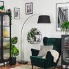 Bassagoda Lampadaire, Lampadaires arc Chrome, Noir, 1 lumière, Abat-jour en tissu