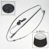 Bassagoda Lampadaire, Lampadaires arc Chrome, Noir, 1 lumière, Abat-jour en tissu