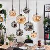 Ripoll Suspension, Boule lumineuse, Suspension Écru, Noir, 8 lumières
