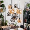 Ripoll Suspension, Boule lumineuse, Suspension Écru, Noir, 8 lumières