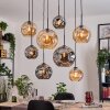 Ripoll Suspension, Boule lumineuse, Suspension Écru, Noir, 8 lumières