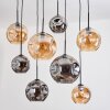 Ripoll Suspension, Boule lumineuse, Suspension Écru, Noir, 8 lumières