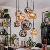 Ripoll Suspension, Boule lumineuse, Suspension Écru, Noir, 8 lumières