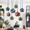 Ripoll Suspension, Boule lumineuse, Suspension Écru, Noir, 8 lumières