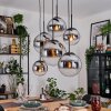 Gastor Suspension, Boule lumineuse, Suspension Chrome, Clair, Fumé, 6 lumières