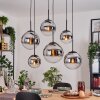 Gastor Suspension, Boule lumineuse, Suspension Chrome, Clair, Fumé, 6 lumières