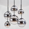 Gastor Suspension, Boule lumineuse, Suspension Chrome, Clair, Fumé, 6 lumières