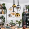 Gastor Suspension, Boule lumineuse, Suspension Ambre, Or, Clair, Fumé, 6 lumières