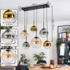 Gastor Suspension, Boule lumineuse, Suspension Ambre, Or, Clair, Fumé, 6 lumières