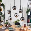 Gastor Suspension, Boule lumineuse, Suspension Chrome, Fumé, 6 lumières