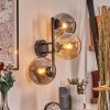 Gastor Boule lumineuse, Applique murale Ambre, Fumé, 3 lumières