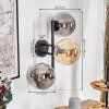 Gastor Boule lumineuse, Applique murale Ambre, Fumé, 3 lumières